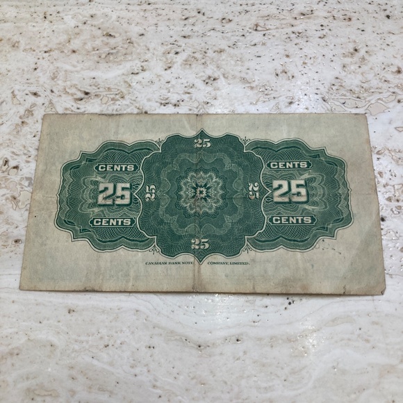 25 Cents 1923 Dominion of Canada Note Shinplaster Hyndman - Picture 2 of 2